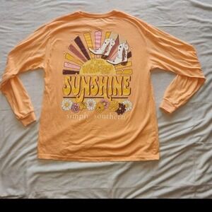 Womens Simply Southern Orange long sleeve shirt size Small.